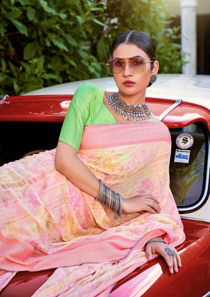 Kashvi Tanvi Fancy Chiffon Printed Ethnic Wear Designer Saree Collection
